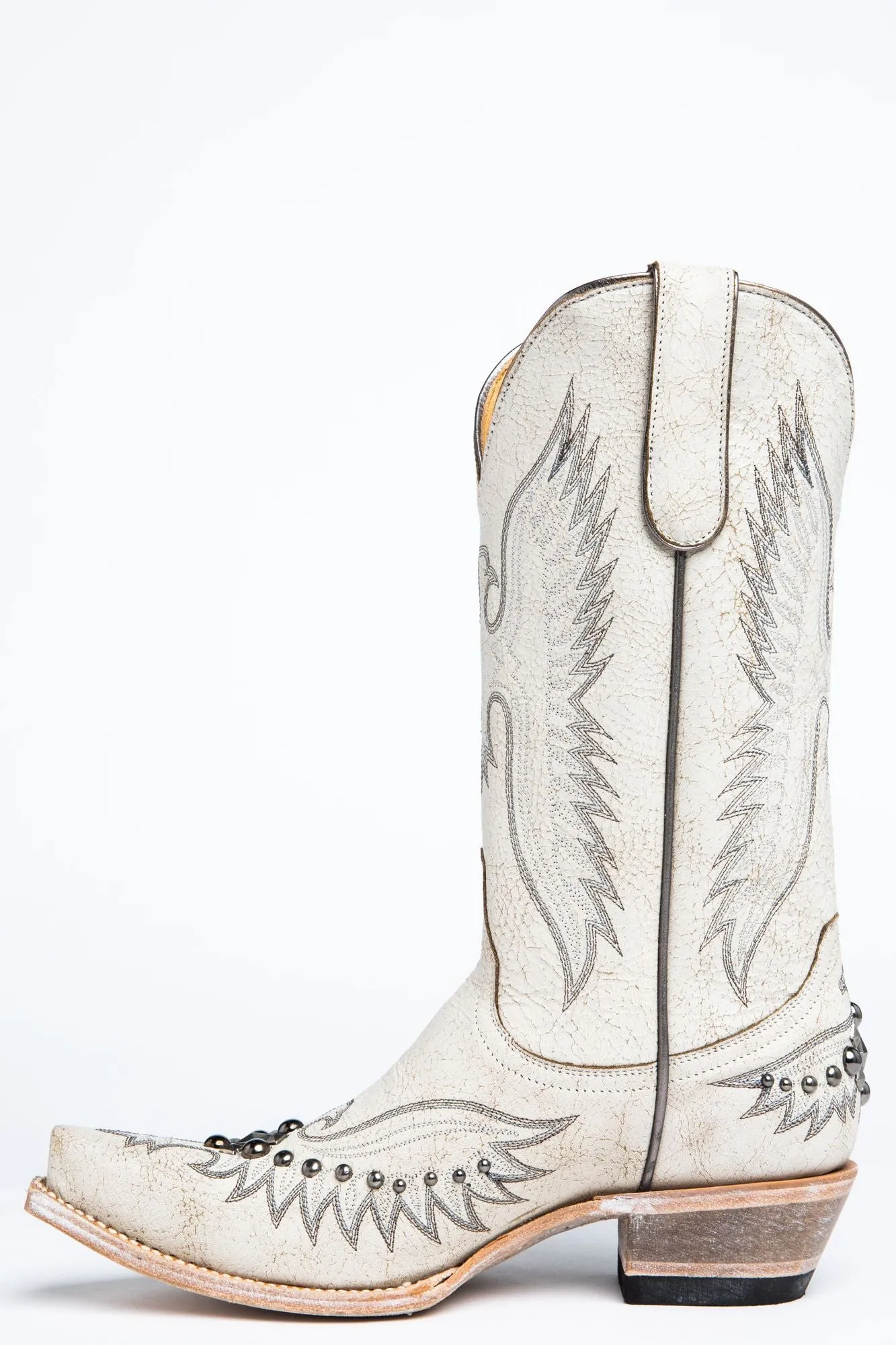Trouble White Western Boots - Snip Toe