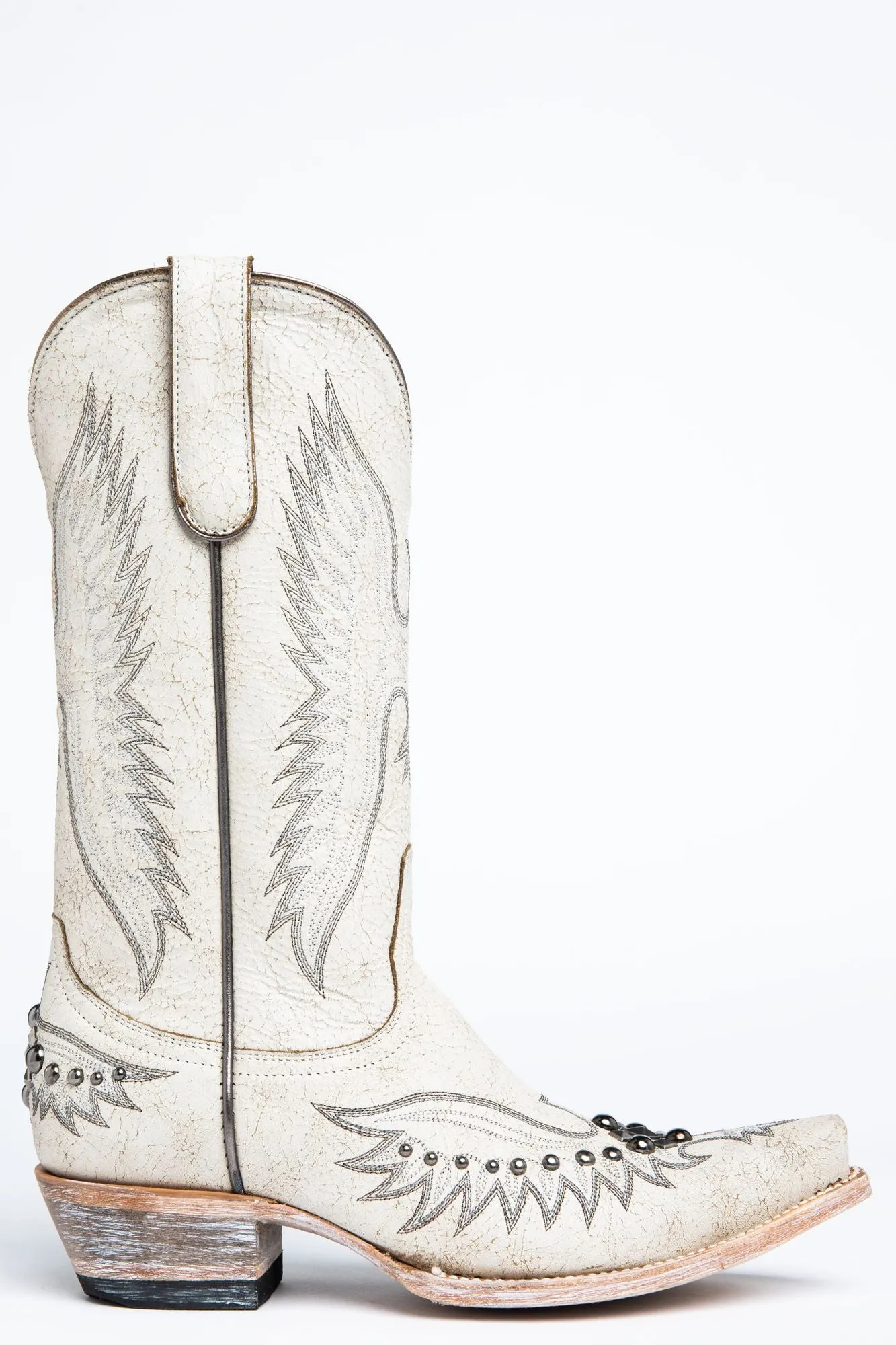 Trouble White Western Boots - Snip Toe