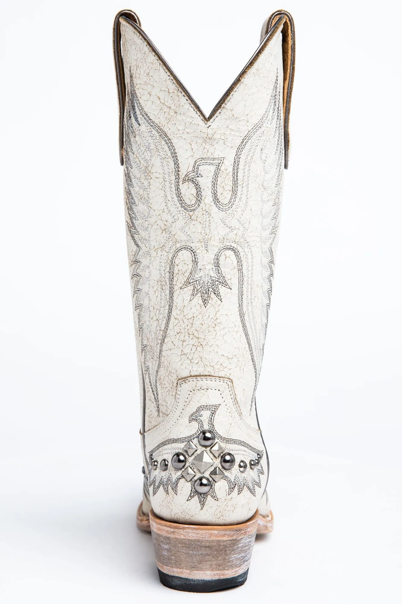 Trouble White Western Boots - Snip Toe