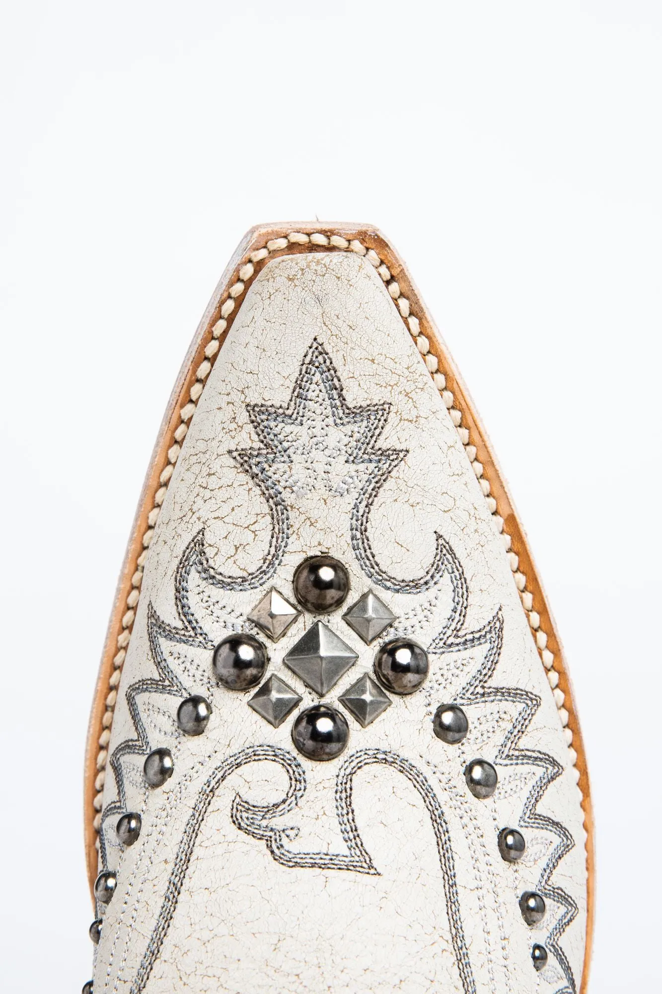 Trouble White Western Boots - Snip Toe